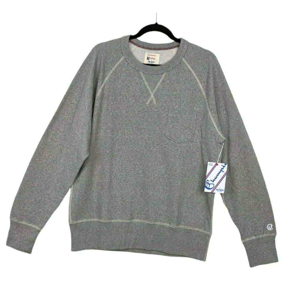 Champion X Todd Snyder Pocket Sweatshirt Gray Midweight Size L Soft Terry Cloth